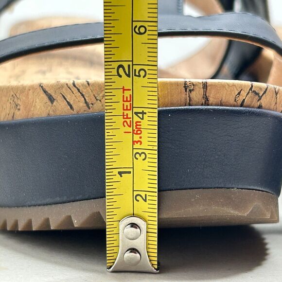 Bandolino Britni Platform Leather Sandals Buckle Sling Back Navy Women 8.5M NWOB - Picture 9 of 10